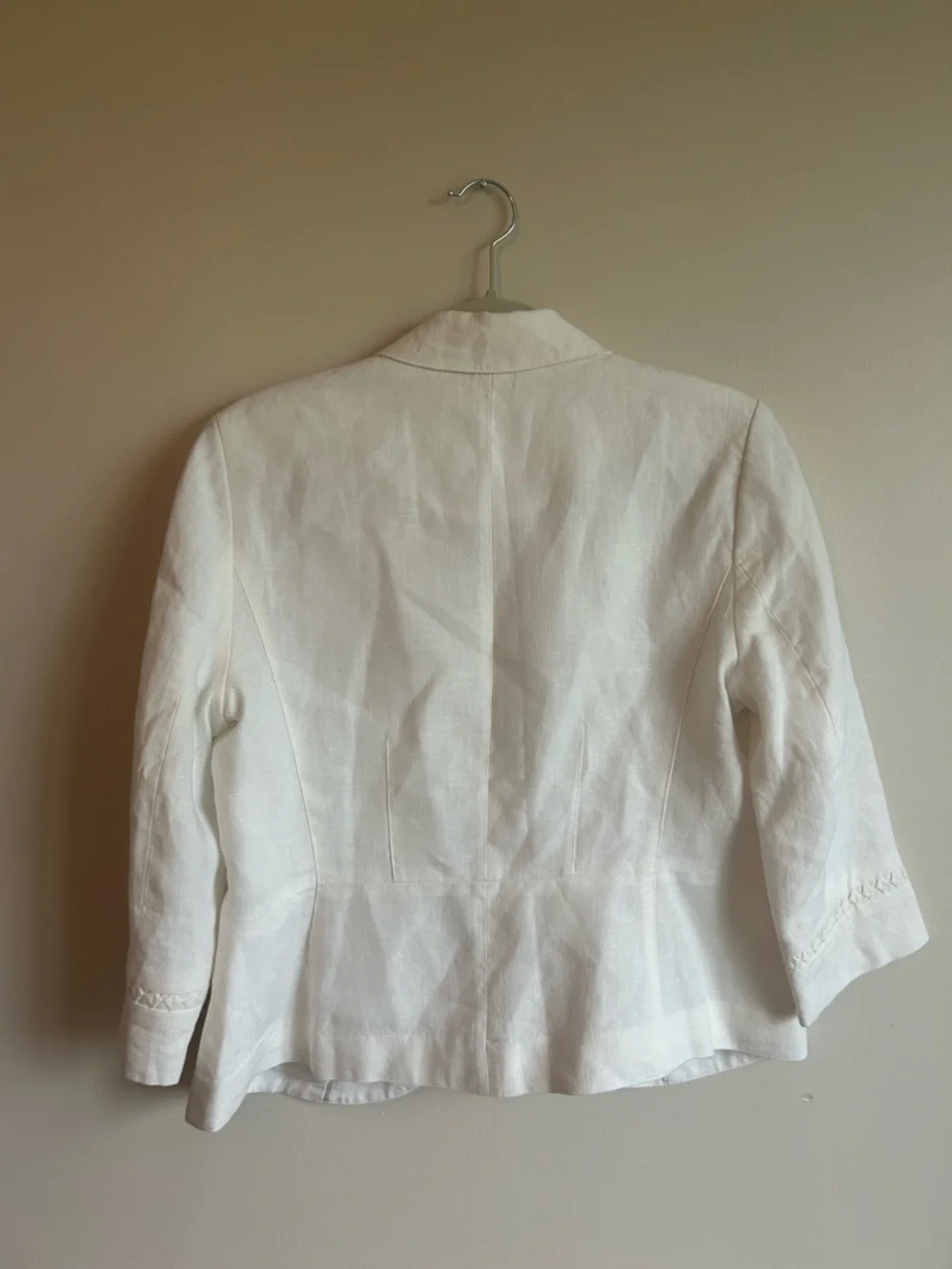 Pure Linen Blend White Blazer Jacket - Picture 2 of 5